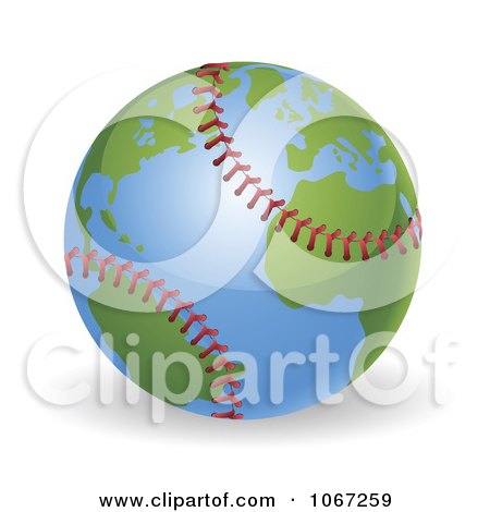 Clipart 3d Baseball Globe - Royalty Free Vector Illustration by AtStockIllustration