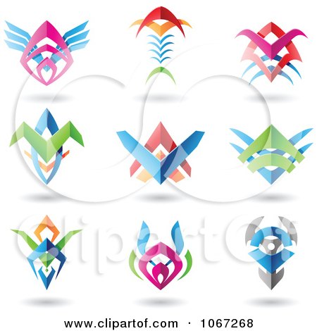 Clipart 3d Logos Made With Metal Blades - Royalty Free Vector Illustration by cidepix