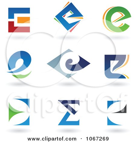 Clipart Letter E Icon Logos - Royalty Free Vector Illustration by cidepix