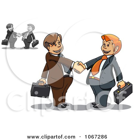 Clipart Business Men Shaking Hands 2 - Royalty Free Vector Illustration by Vector Tradition SM