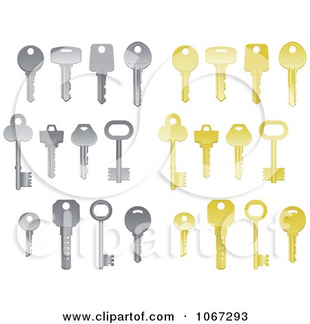 Clipart Silver And Gold Keys - Royalty Free Vector Illustration by Vector Tradition SM