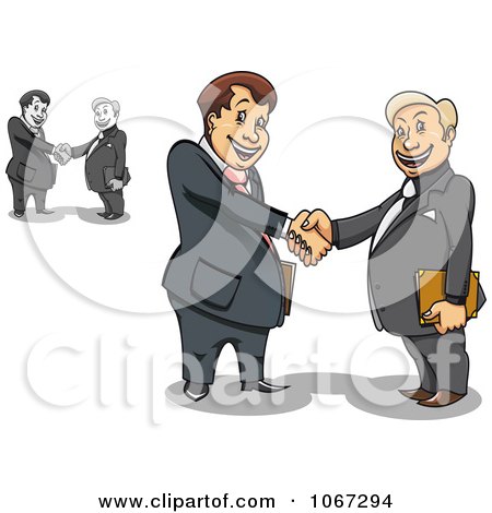 Clipart Business Men Shaking Hands 1 - Royalty Free Vector Illustration by Vector Tradition SM