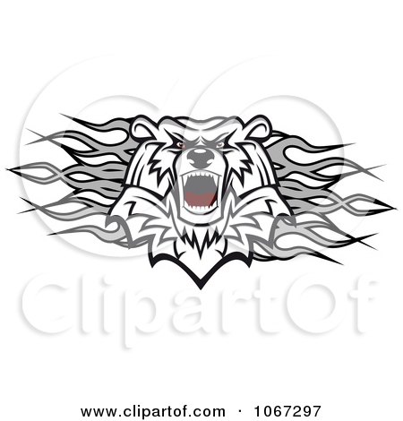 Clipart Polar Bear And Flames Divider - Royalty Free Vector Illustration by Vector Tradition SM