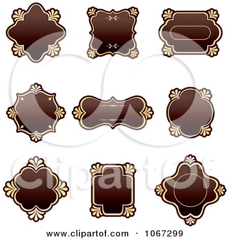Clipart Dark Brown Vintage Frames - Royalty Free Vector Illustration by Vector Tradition SM