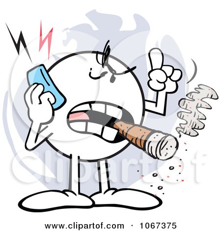 Clipart Pissed Moodie Character Using A Cell Phone - Royalty Free Vector Illustration by Johnny Sajem