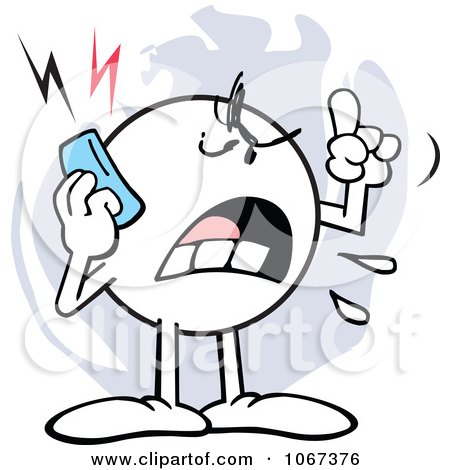 Clipart Mad Moodie Character Using A Cell Phone - Royalty Free Vector Illustration by Johnny Sajem