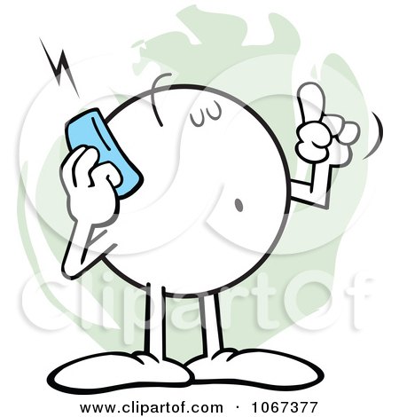 Clipart Informative Moodie Character Using A Cell Phone - Royalty Free Vector Illustration by Johnny Sajem