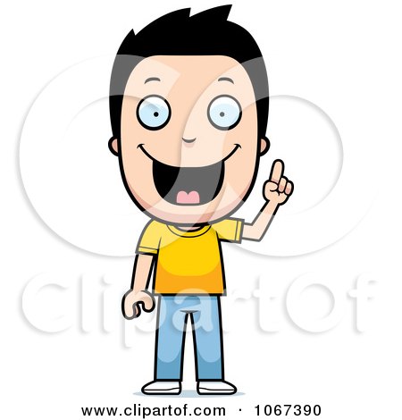 Clipart Happy Boy With An Idea - Royalty Free Vector Illustration by Cory Thoman