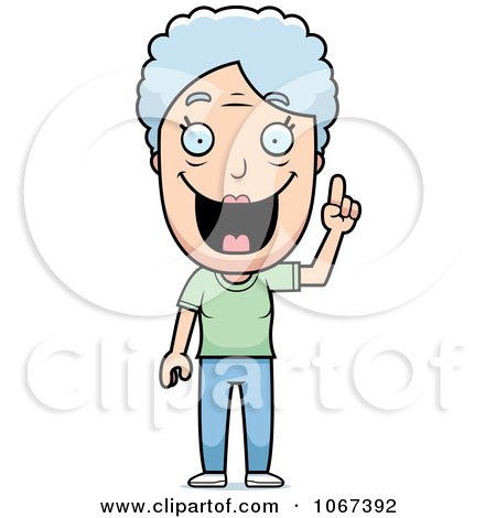 Clipart Happy Granny With An Idea - Royalty Free Vector Illustration by Cory Thoman