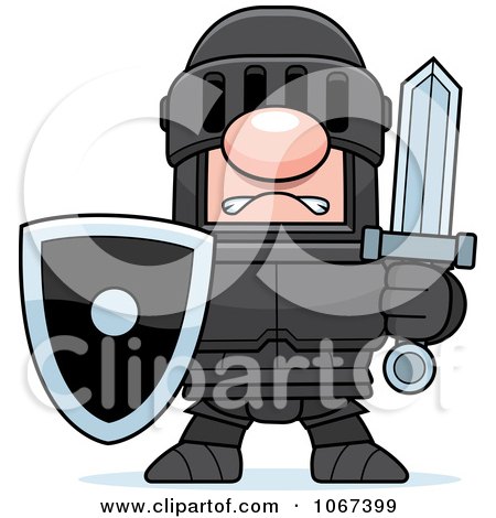 Clipart Knight In Black Armor - Royalty Free Vector Illustration by Cory Thoman