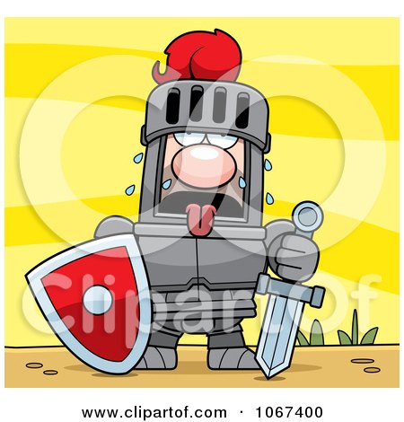 Clipart Exhausted Knight - Royalty Free Vector Illustration by Cory Thoman