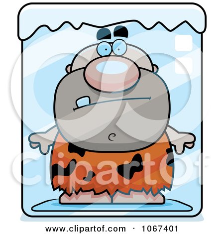 Clipart Caveman Frozen In Ice - Royalty Free Vector Illustration by Cory Thoman