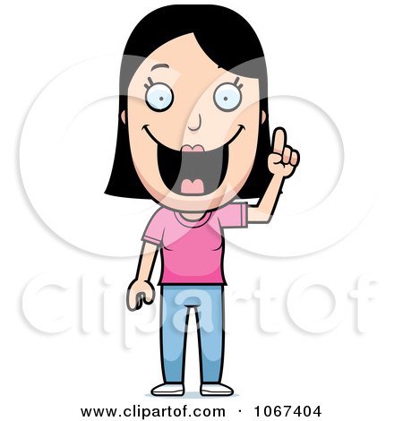 Clipart Happy Woman With An Idea - Royalty Free Vector Illustration by Cory Thoman
