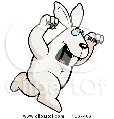 Clipart Ferocious Rabbit Attacking - Royalty Free Vector Illustration by Cory Thoman