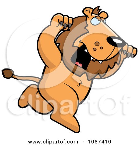 Clipart Ferocious Lion Attacking - Royalty Free Vector Illustration by Cory Thoman