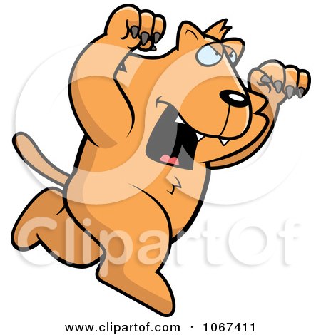 Clipart Ferocious Cat Attacking - Royalty Free Vector Illustration by Cory Thoman