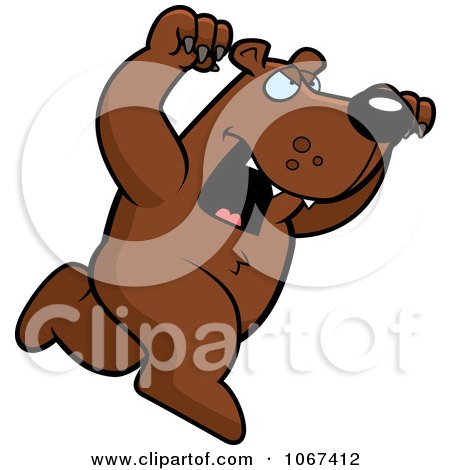 Clipart Ferocious Bear Attacking - Royalty Free Vector Illustration by Cory Thoman
