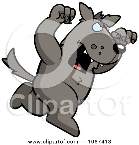 Clipart Ferocious Wolf Attacking - Royalty Free Vector Illustration by Cory Thoman