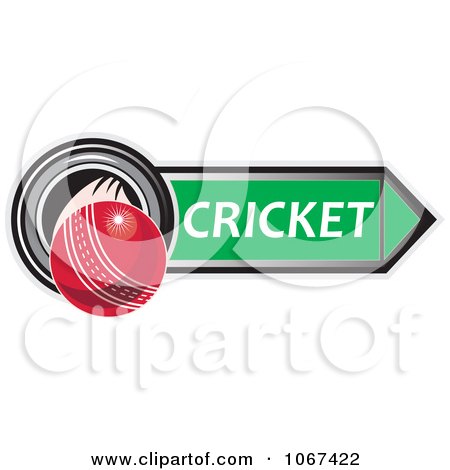 Clipart Flying Cricket Ball - Royalty Free Vector Illustration by patrimonio