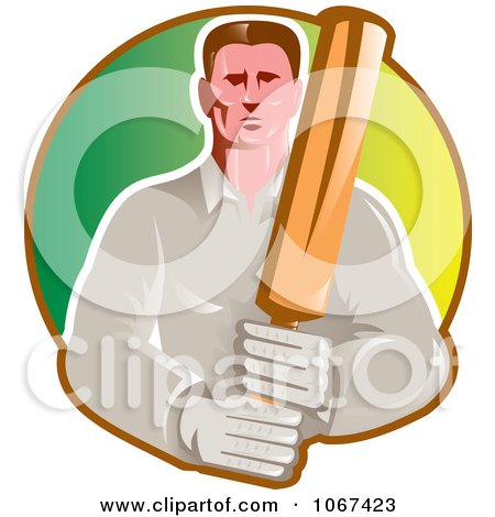 Clipart Cricket Batsman 1 - Royalty Free Vector Illustration by patrimonio