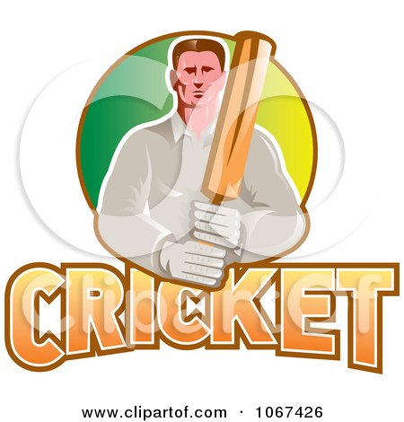 Clipart Cricket Batsman 2 - Royalty Free Vector Illustration by patrimonio