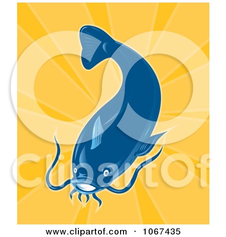 Clipart Swimming Blue Catfish - Royalty Free Vector Illustration by patrimonio