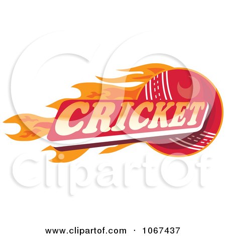 Clipart Flaming Cricket Ball - Royalty Free Vector Illustration by patrimonio
