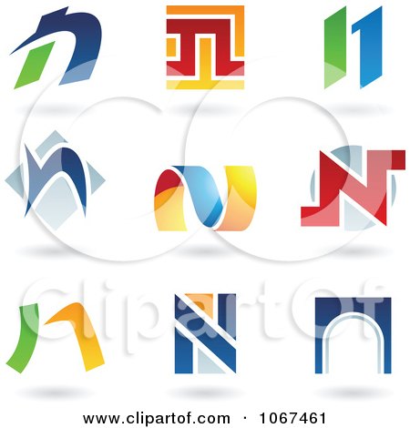 Clipart Letter N Logo Icons - Royalty Free Vector Illustration by cidepix
