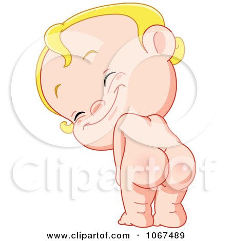 Clipart Blond Baby Showing His Butt - Royalty Free Vector Illustration by yayayoyo