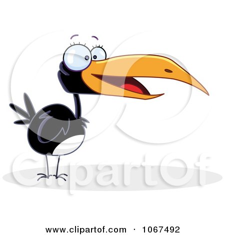 Clipart Excited Crow - Royalty Free Vector Illustration by yayayoyo