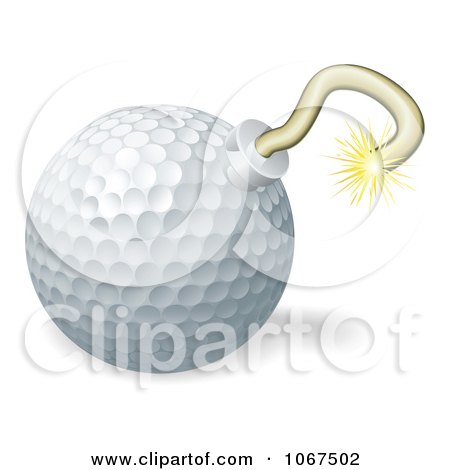 Clipart 3d Golf Ball Bomb - Royalty Free Vector Illustration by AtStockIllustration