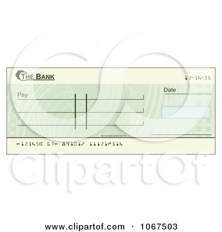 Clipart Blank Green Blank Cheque - Royalty Free Vector Illustration by AtStockIllustration