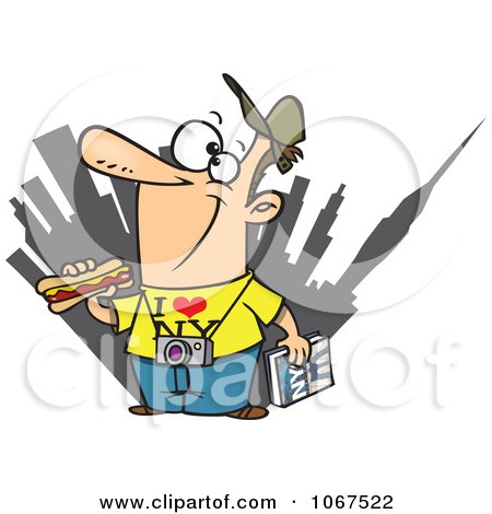 Clipart Male New York Tourist  - Royalty Free Vector Illustration by toonaday