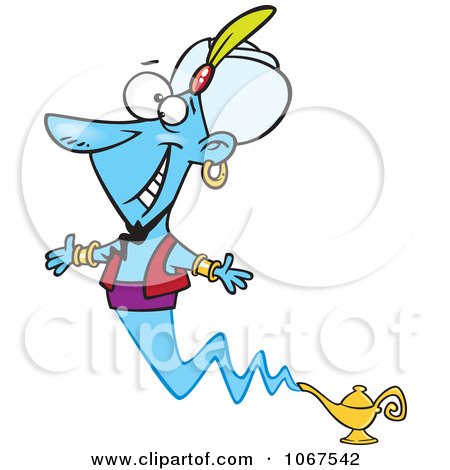 Clipart Genie Greeting - Royalty Free Vector Illustration by toonaday