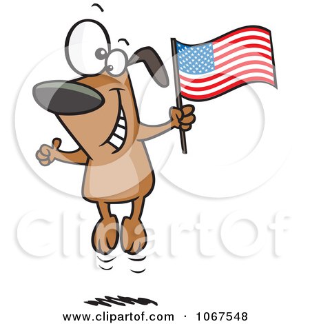 Clipart American Dog Jumping - Royalty Free Vector Illustration by toonaday