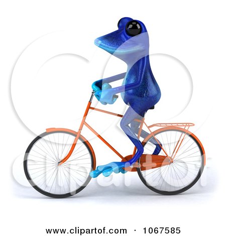 Clipart 3d Blue Springer Frog Riding A Bike 1 - Royalty Free CGI ...