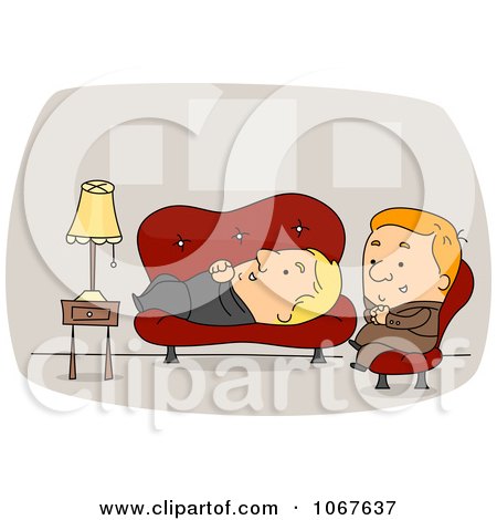 Clipart Psychiatrist Listening To A Patient - Royalty Free Vector Illustration by BNP Design Studio