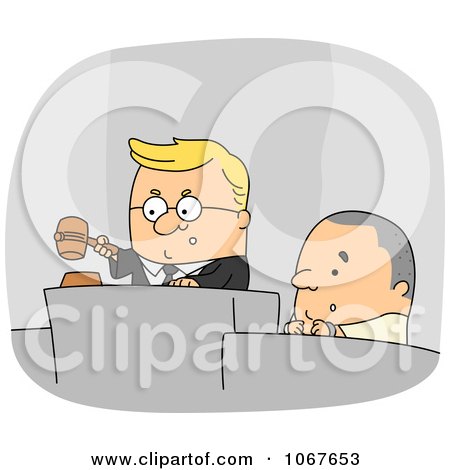 Clipart Judge And Defendant On The Stand - Royalty Free Vector Illustration by BNP Design Studio