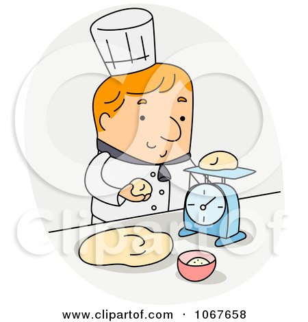 Clipart Baker Weighing Dough - Royalty Free Vector Illustration by BNP Design Studio