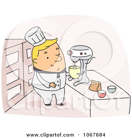 Clipart Baker Using A Mixer - Royalty Free Vector Illustration by BNP Design Studio