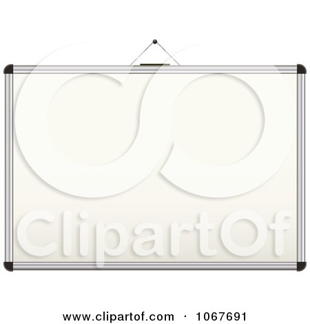 Clipart 3d Hanging School White Board - Royalty Free Vector Illustration by michaeltravers