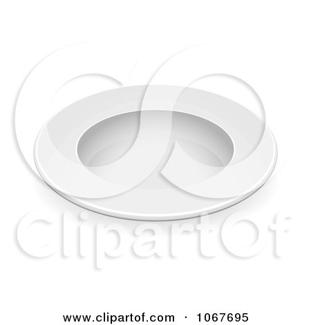 Clipart 3d White China Bowl - Royalty Free Vector Illustration by michaeltravers