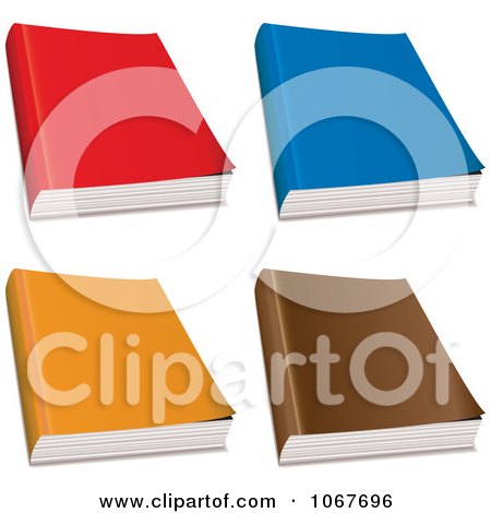 Clipart Colorful 3d Paperback Magazines Or Books - Royalty Free Vector Illustration by michaeltravers