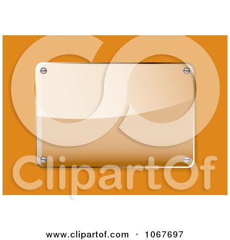 Clipart 3d Glass Plaque On Orange - Royalty Free Vector Illustration by michaeltravers