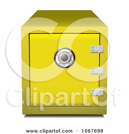 Clipart 3d Gold Bank Safe - Royalty Free Vector Illustration by michaeltravers
