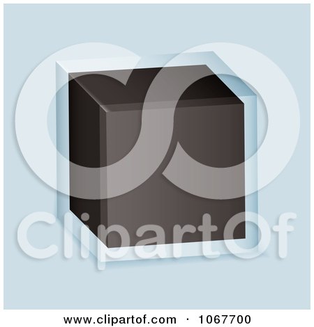 Clipart 3d Cube In Glass - Royalty Free Vector Illustration by michaeltravers