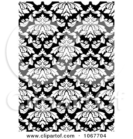 Clipart Black And White Damask - Royalty Free Vector Illustration by Vector Tradition SM