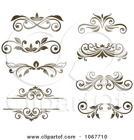 Clipart Brown Ornate Scroll Designs 1 - Royalty Free Vector Illustration by Vector Tradition SM