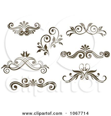 Clipart Brown Ornate Scroll Designs 2 - Royalty Free Vector Illustration by Vector Tradition SM