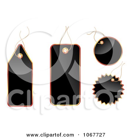 Clipart Shiny Black And Red Tags - Royalty Free Vector Illustration by vectorace